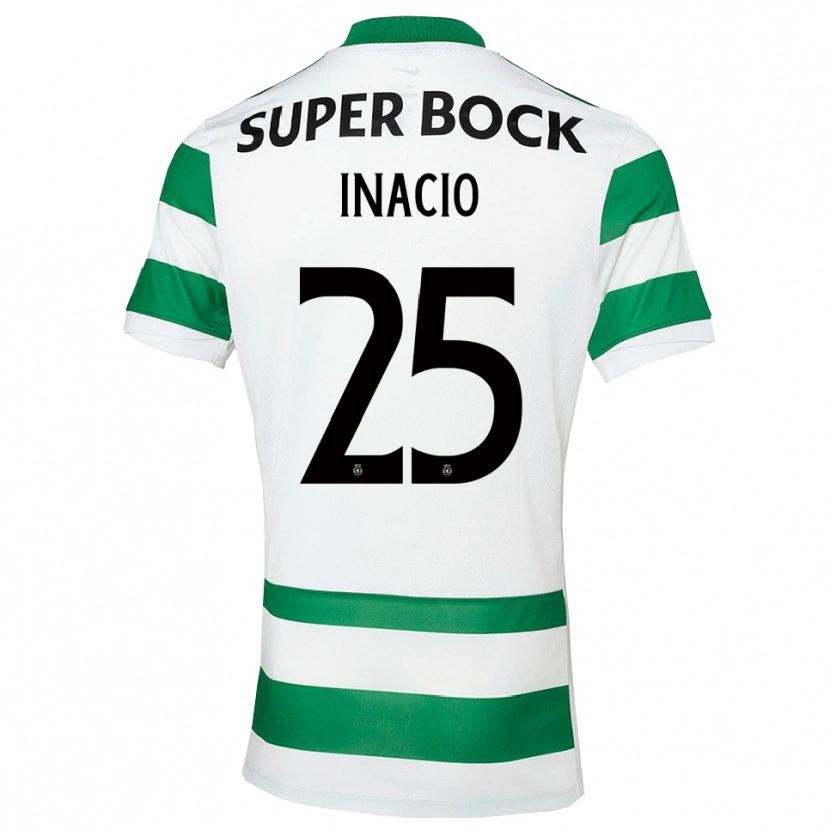 Danxen Kinder Gonçalo Inácio #25 Grün Weiß Heimtrikot Trikot 2025/26 T-Shirt Österreich