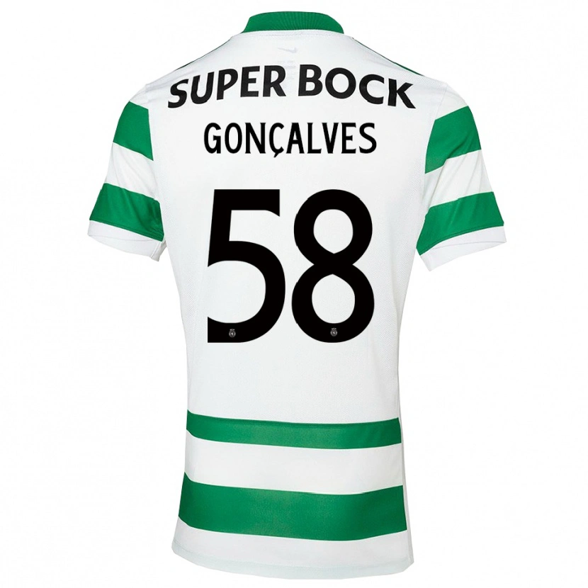 Danxen Kinder Flávio Gonçalves #58 Grün Weiß Heimtrikot Trikot 2025/26 T-Shirt Österreich