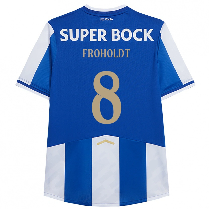 Danxen Kinder Victor Froholdt #8 Blau Weiß Heimtrikot Trikot 2025/26 T-Shirt Österreich