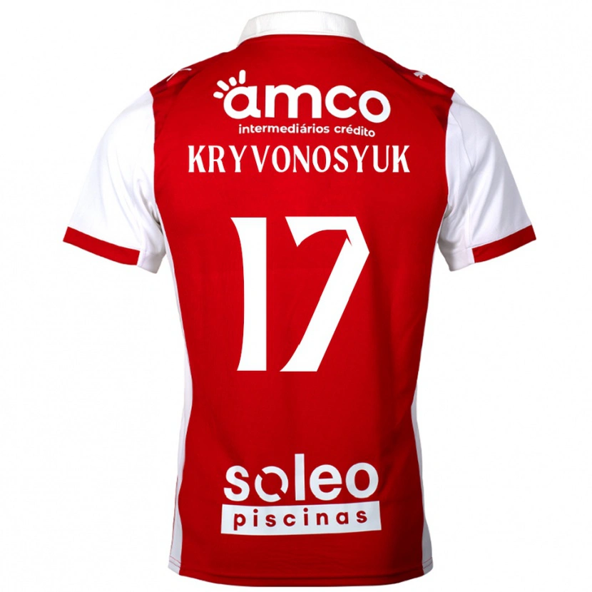 Danxen Kinder Leonardo Kryvonosyuk #17 Rot Weiß Heimtrikot Trikot 2025/26 T-Shirt Österreich