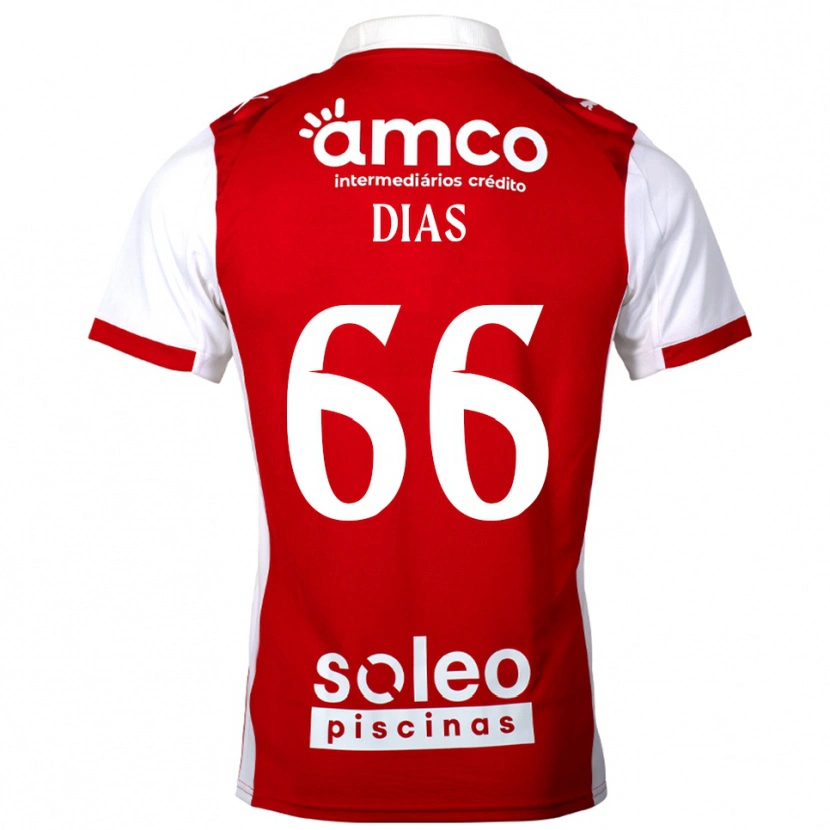 Danxen Kinder Gonçalo Dias #66 Rot Weiß Heimtrikot Trikot 2025/26 T-Shirt Österreich