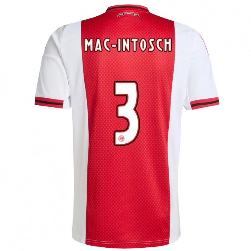 Danxen Kinder Calvin Mac-Intosch #3 Rot Weiß Heimtrikot Trikot 2025/26 T-Shirt Österreich