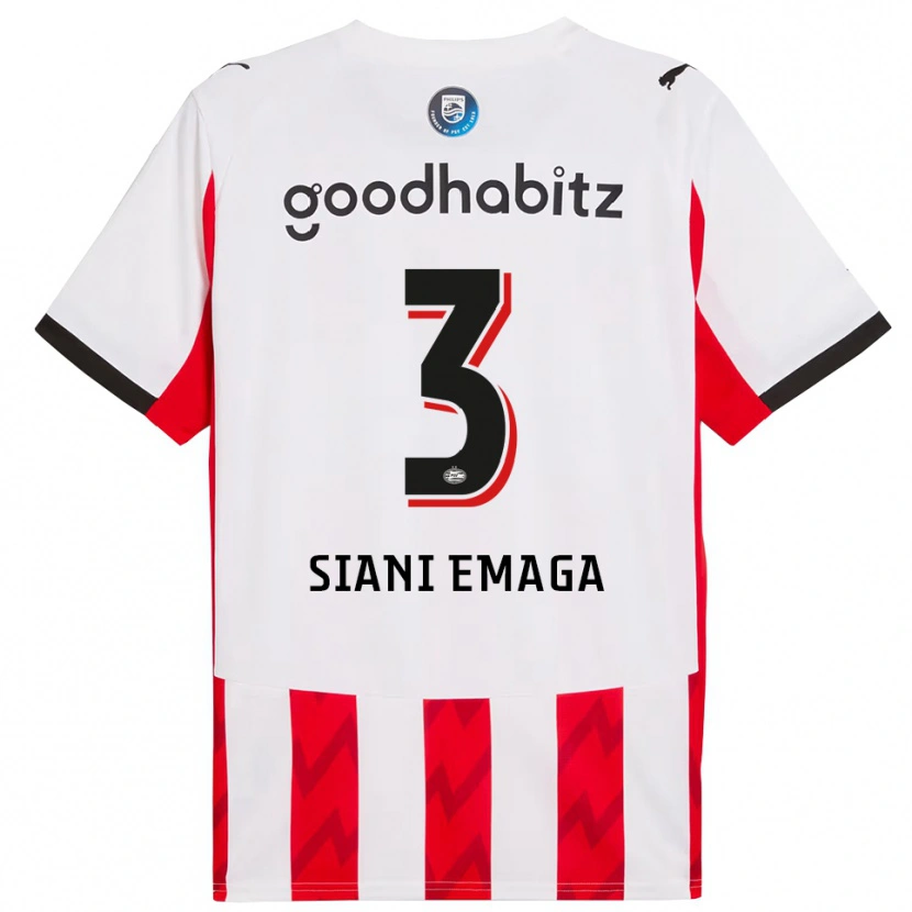 Danxen Kinder Ezechiel Siani Emaga #3 Rot Weiß Heimtrikot Trikot 2025/26 T-Shirt Österreich