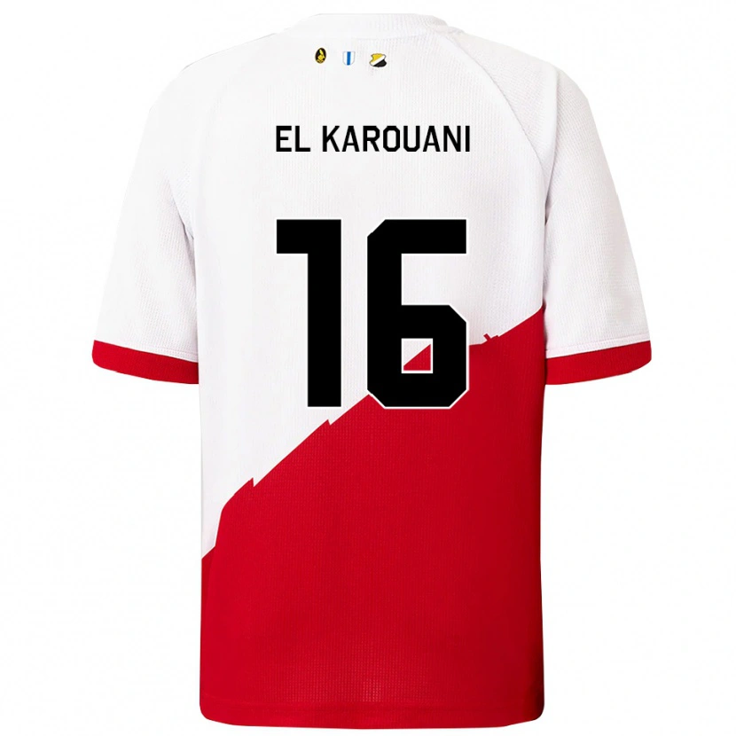 Danxen Kinder Souffian El Karouani #16 Weiß Rot Heimtrikot Trikot 2025/26 T-Shirt Österreich