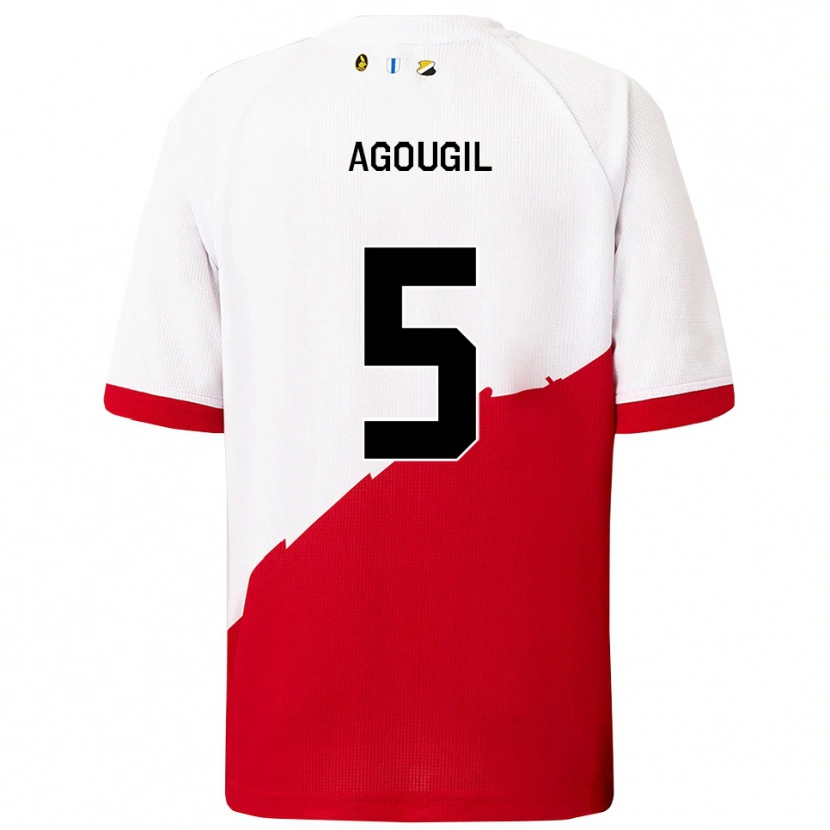 Danxen Kinder Oualid Agougil #5 Weiß Rot Heimtrikot Trikot 2025/26 T-Shirt Österreich