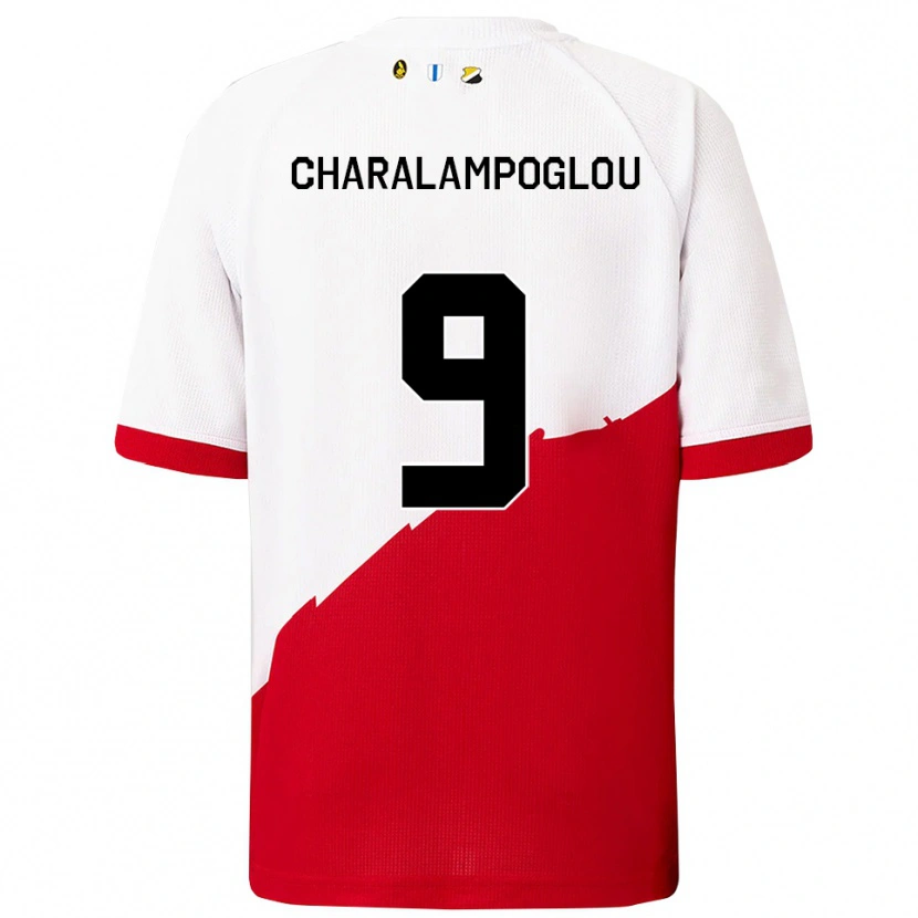 Danxen Kinder Georgios Charalampoglou #9 Weiß Rot Heimtrikot Trikot 2025/26 T-Shirt Österreich