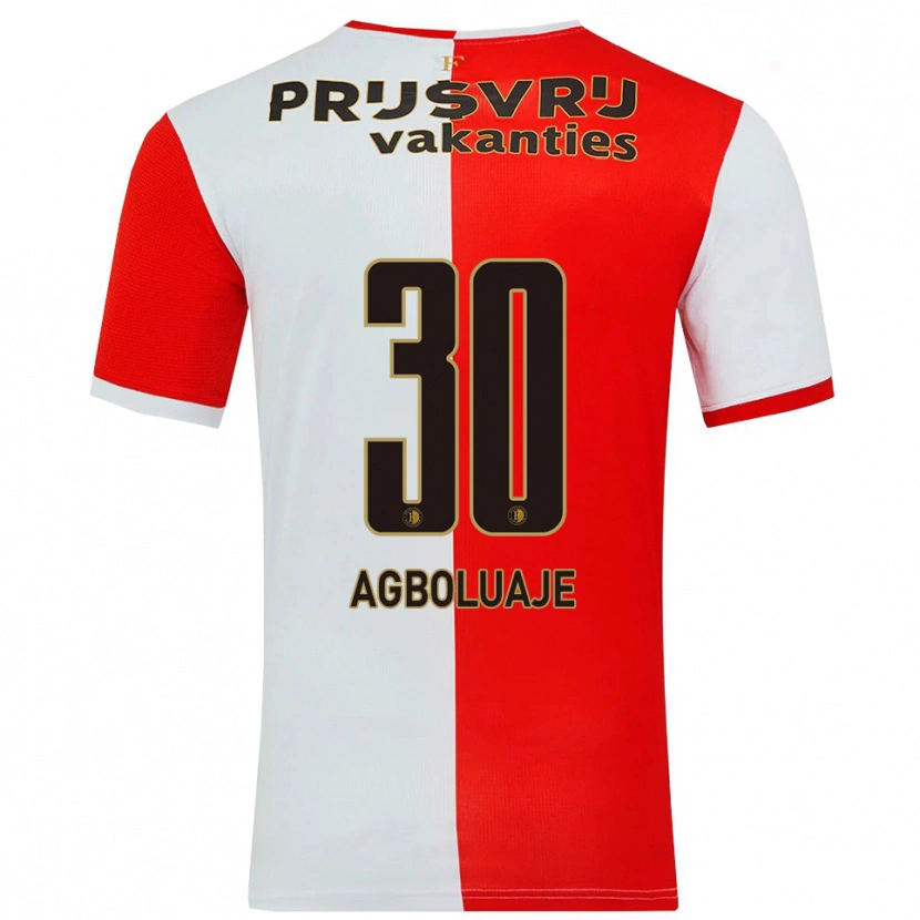 Danxen Kinder Hakeem Agboluaje #30 Rot Weiß Heimtrikot Trikot 2025/26 T-Shirt Österreich