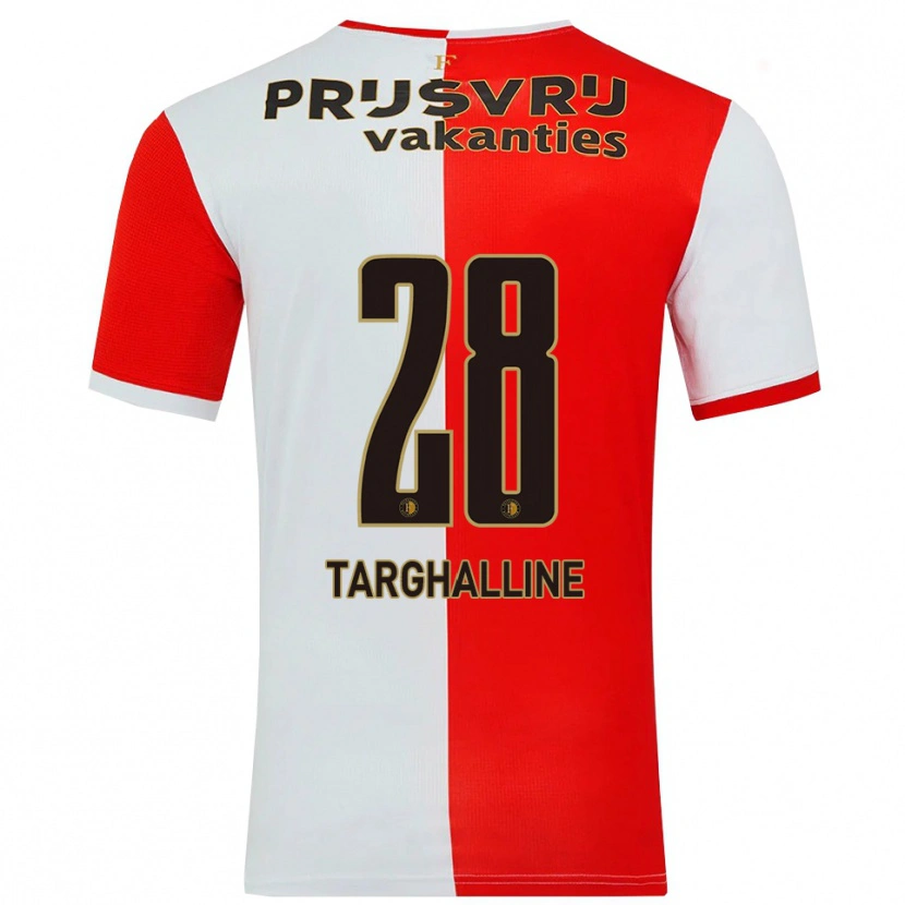 Danxen Kinder Oussama Targhalline #28 Rot Weiß Heimtrikot Trikot 2025/26 T-Shirt Österreich
