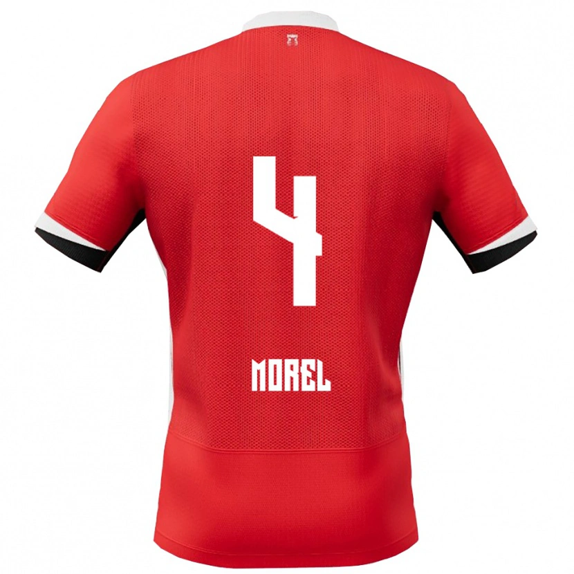 Danxen Kinder Aebe Morel #4 Rot Weiß Heimtrikot Trikot 2025/26 T-Shirt Österreich