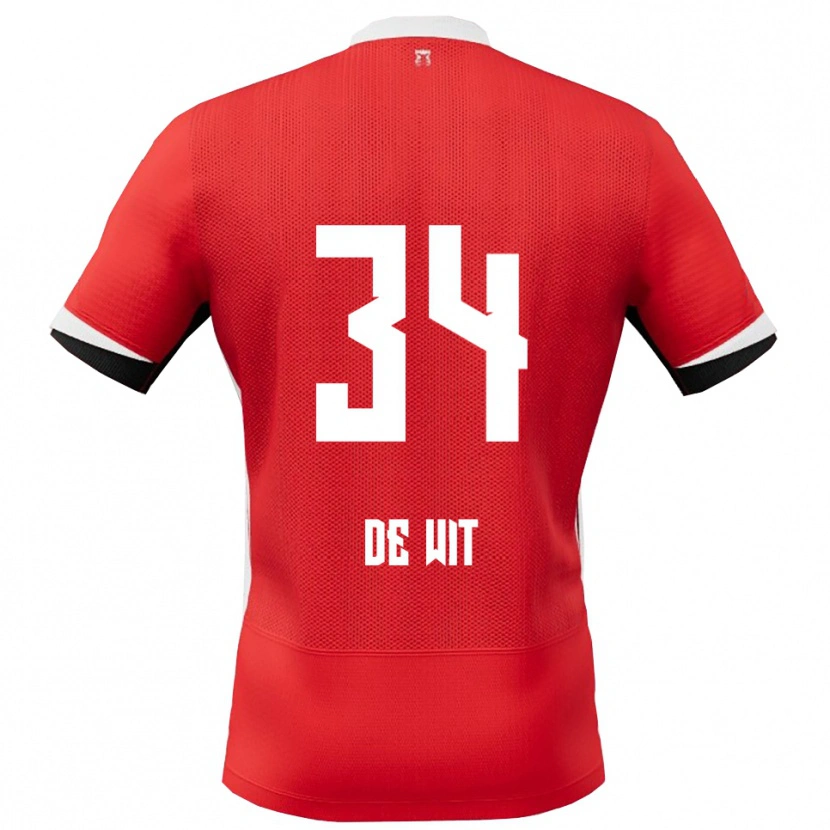 Danxen Kinder Mees De Wit #34 Rot Weiß Heimtrikot Trikot 2025/26 T-Shirt Österreich