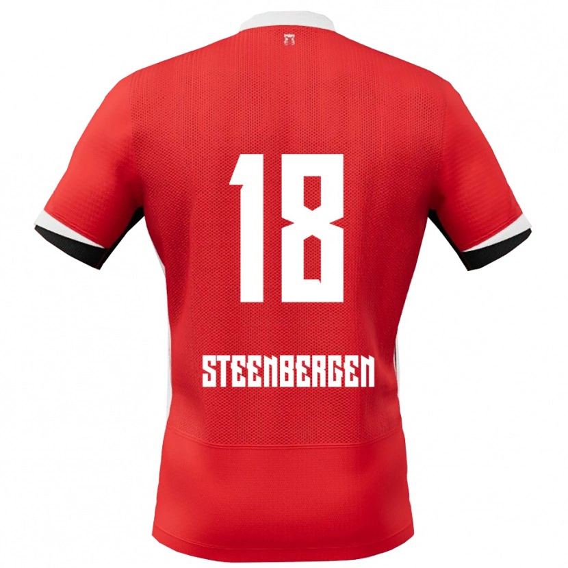 Danxen Kinder Thom Steenbergen #18 Rot Weiß Heimtrikot Trikot 2025/26 T-Shirt Österreich