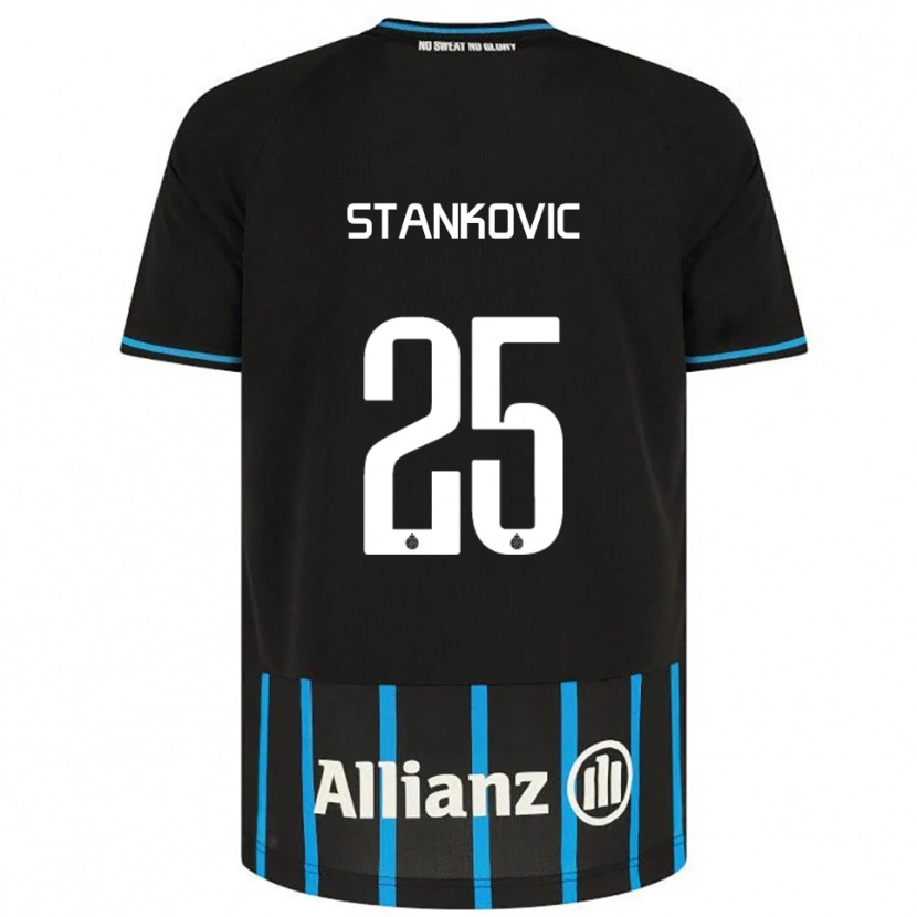 Danxen Kinder Aleksandar Stanković #25 Schwarz Blau Heimtrikot Trikot 2025/26 T-Shirt Österreich