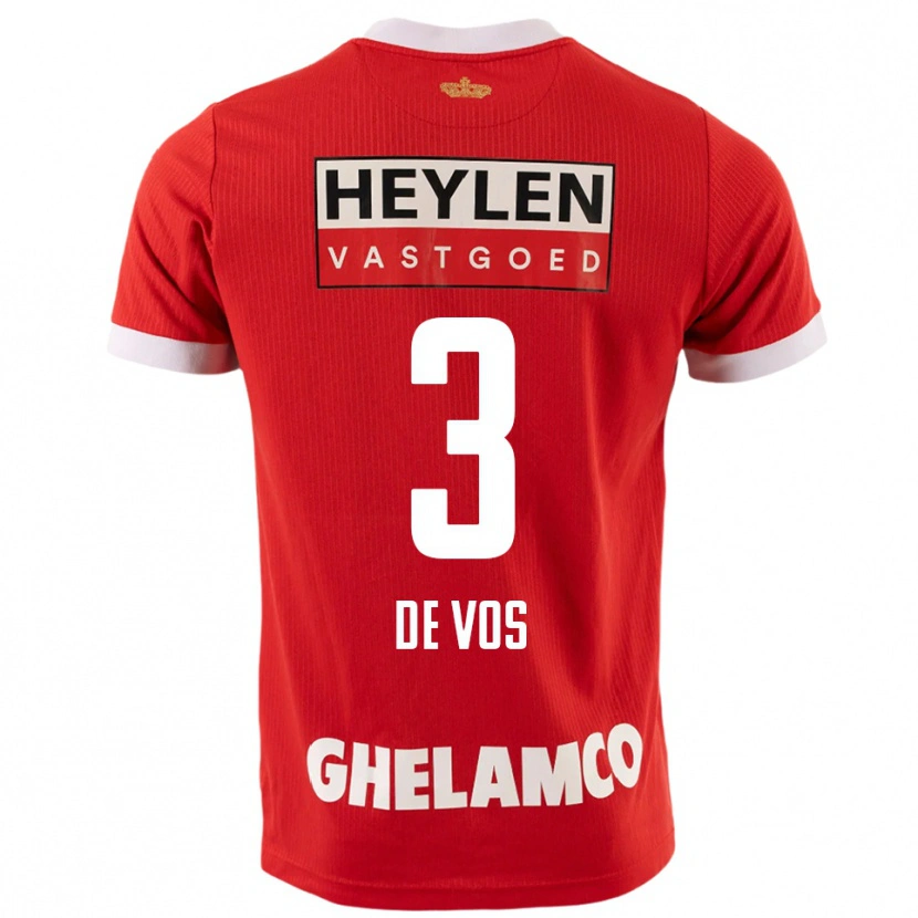 Danxen Kinder Lucas De Vos #3 Rot Weiß Heimtrikot Trikot 2025/26 T-Shirt Österreich