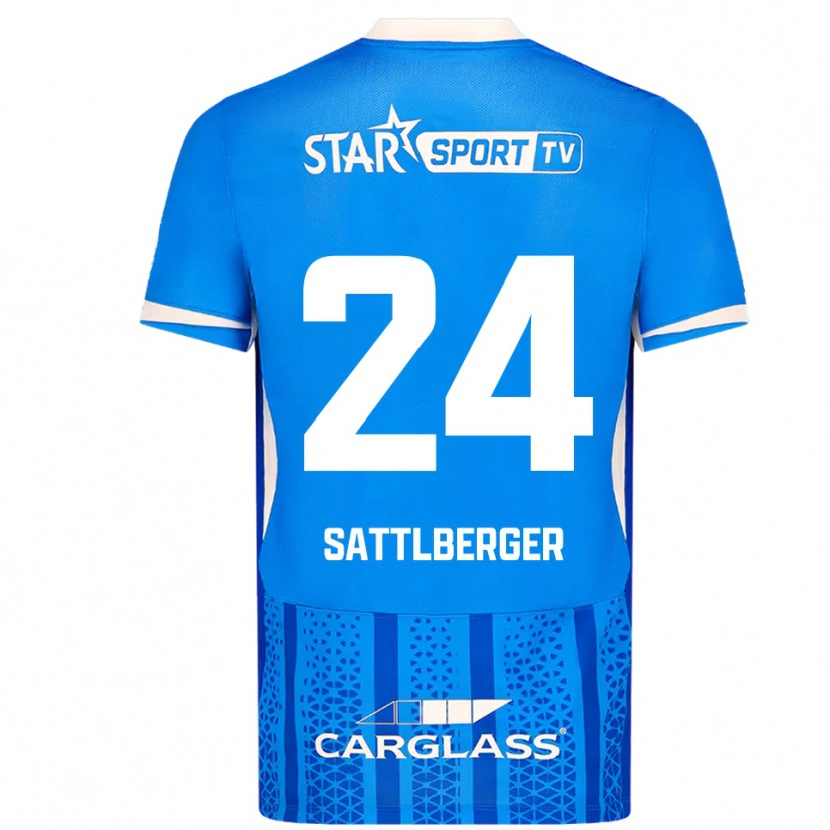 Danxen Kinder Nikolas Sattlberger #24 Blau Weiß Heimtrikot Trikot 2025/26 T-Shirt Österreich