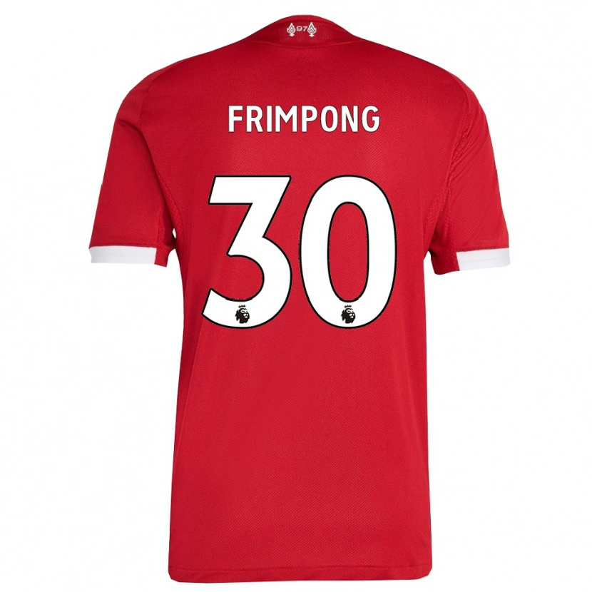Danxen Kinder Jeremie Frimpong #30 Rot Weiß Heimtrikot Trikot 2025/26 T-Shirt Österreich