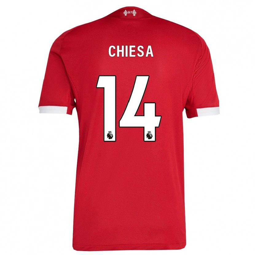 Danxen Kinder Federico Chiesa #14 Rot Weiß Heimtrikot Trikot 2025/26 T-Shirt Österreich
