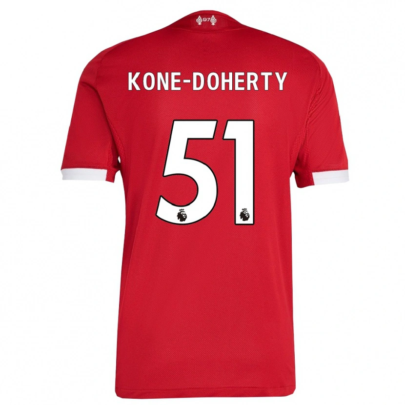 Danxen Kinder Trent Kone-Doherty #51 Rot Weiß Heimtrikot Trikot 2025/26 T-Shirt Österreich