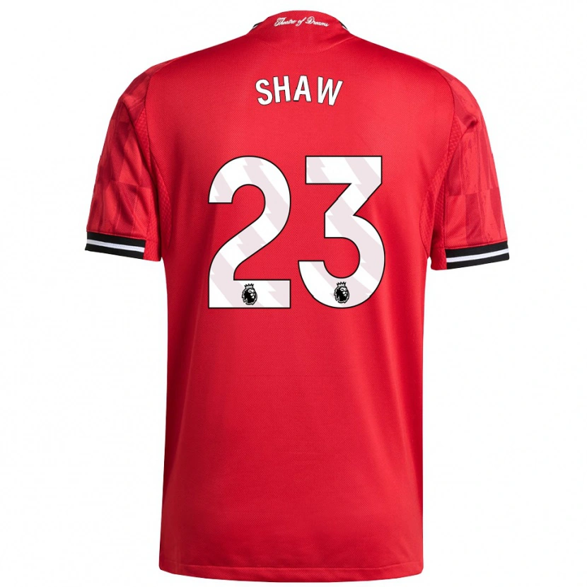 Danxen Kinder Luke Shaw #23 Rot Schwarz Weiß Heimtrikot Trikot 2025/26 T-Shirt Österreich