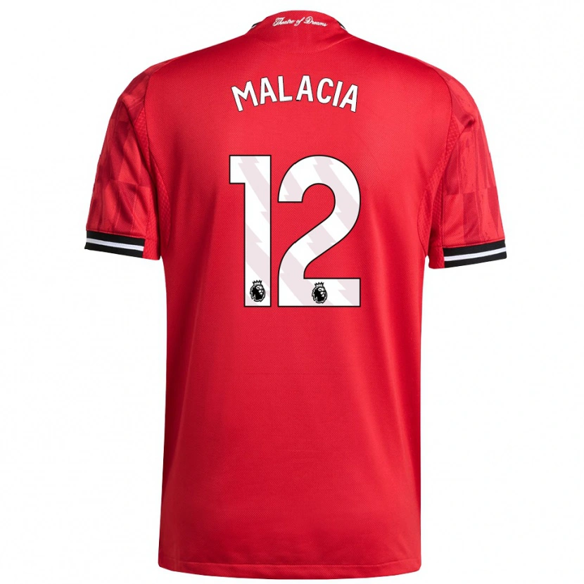 Danxen Kinder Tyrell Malacia #12 Rot Schwarz Weiß Heimtrikot Trikot 2025/26 T-Shirt Österreich