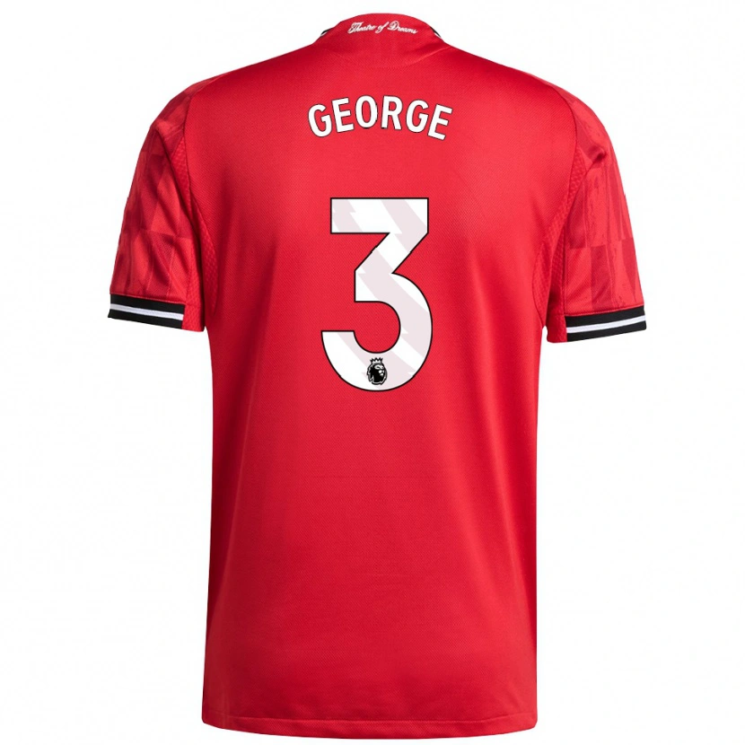 Danxen Kinder Gabby George #3 Rot Schwarz Weiß Heimtrikot Trikot 2025/26 T-Shirt Österreich