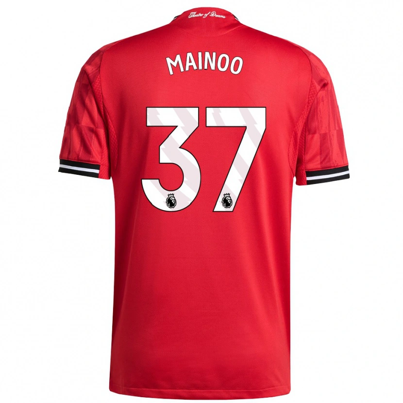 Danxen Kinder Kobbie Mainoo #37 Rot Schwarz Weiß Heimtrikot Trikot 2025/26 T-Shirt Österreich