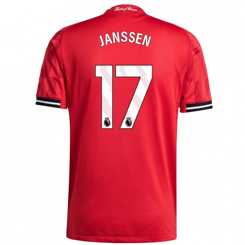 Danxen Kinder Dominique Janssen #17 Rot Schwarz Weiß Heimtrikot Trikot 2025/26 T-Shirt Österreich