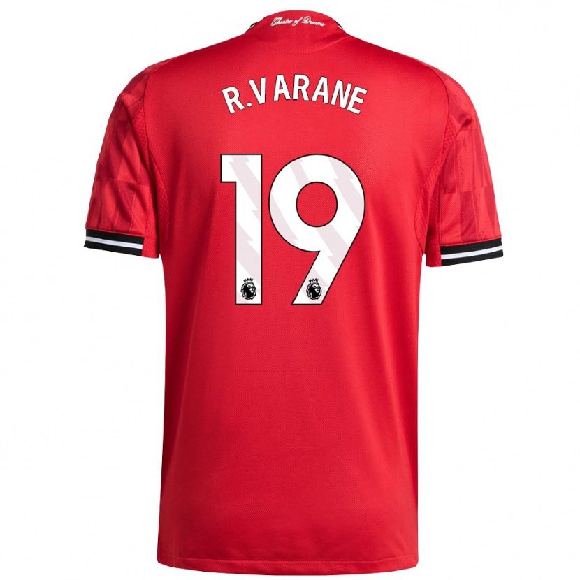 Danxen Kinder Raphael Varane #19 Rot Schwarz Weiß Heimtrikot Trikot 2025/26 T-Shirt Österreich