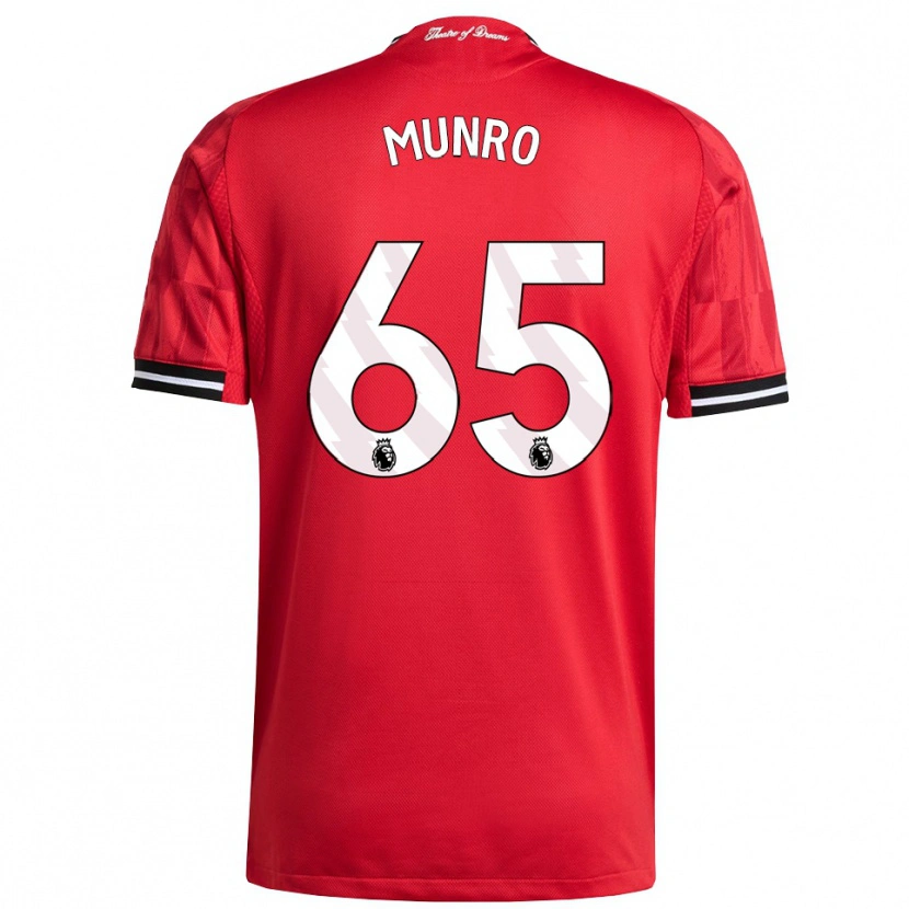Danxen Kinder Reece Munro #65 Rot Schwarz Weiß Heimtrikot Trikot 2025/26 T-Shirt Österreich