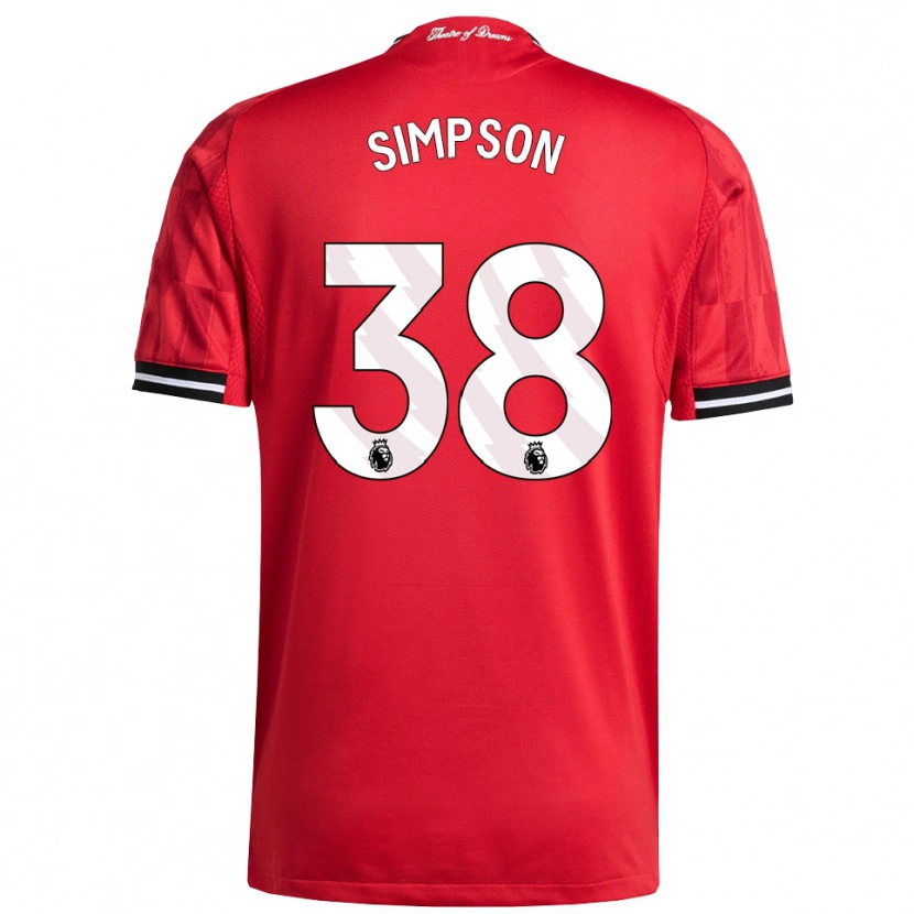 Danxen Kinder Jessica Simpson #38 Rot Schwarz Weiß Heimtrikot Trikot 2025/26 T-Shirt Österreich