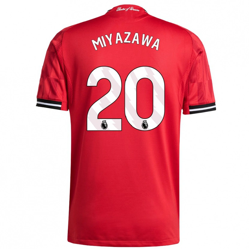 Danxen Kinder Hinata Miyazawa #20 Rot Schwarz Weiß Heimtrikot Trikot 2025/26 T-Shirt Österreich