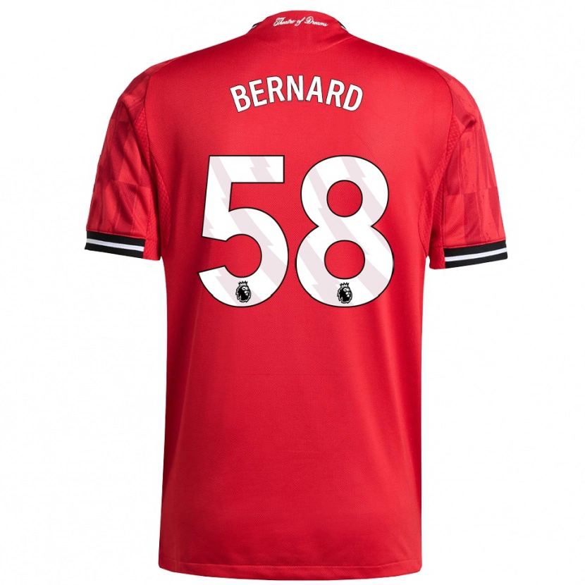 Danxen Kinder Bernard #58 Rot Schwarz Weiß Heimtrikot Trikot 2025/26 T-Shirt Österreich