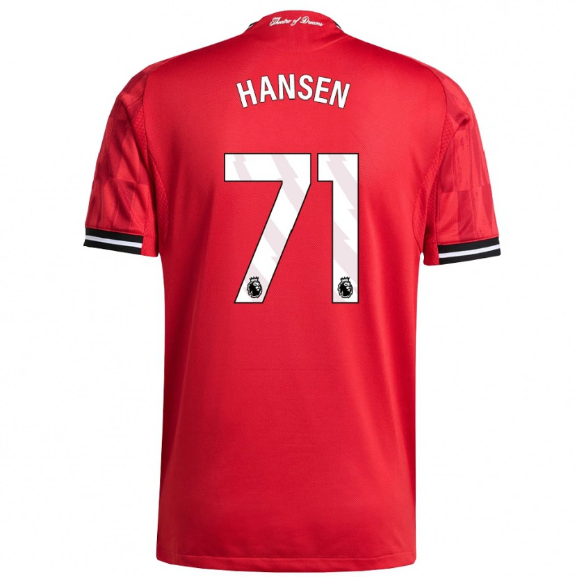 Danxen Kinder Isak Hansen-Aaroen #71 Rot Schwarz Weiß Heimtrikot Trikot 2025/26 T-Shirt Österreich