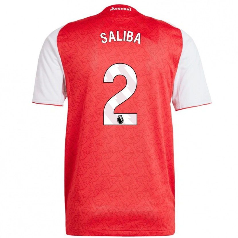 Danxen Kinder William Saliba #2 Rot Weiß Heimtrikot Trikot 2025/26 T-Shirt Österreich