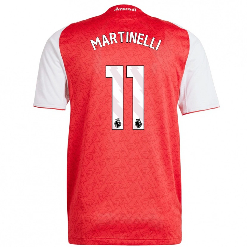 Danxen Kinder Gabriel Martinelli #11 Rot Weiß Heimtrikot Trikot 2025/26 T-Shirt Österreich