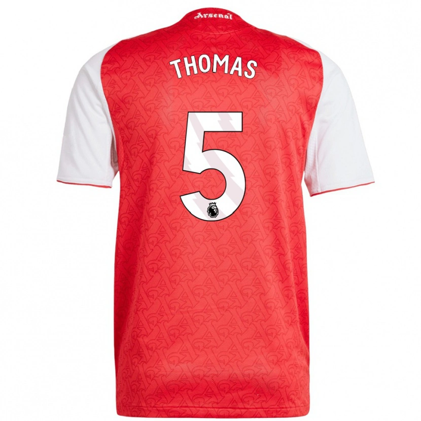 Danxen Kinder Thomas Partey #5 Rot Weiß Heimtrikot Trikot 2025/26 T-Shirt Österreich