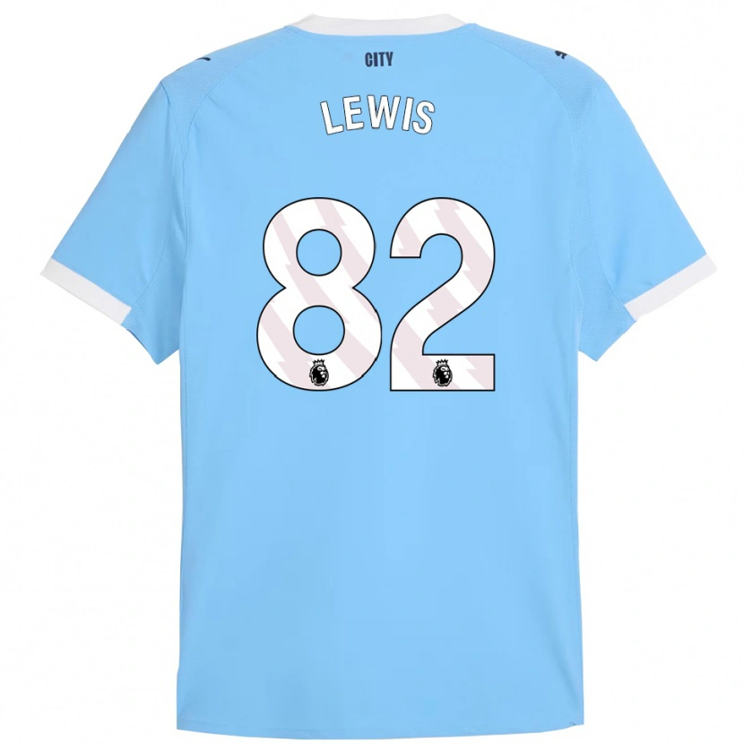 Danxen Kinder Rico Lewis #82 Himmelblau Weiß Heimtrikot Trikot 2025/26 T-Shirt Österreich