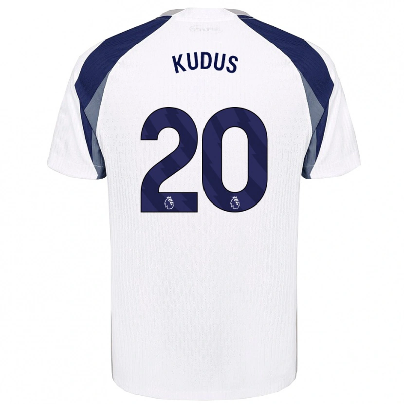 Danxen Kinder Mohammed Kudus #20 Weiß Marineblau Heimtrikot Trikot 2025/26 T-Shirt Österreich