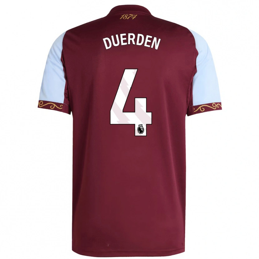 Danxen Kinder Archie Duerden #4 Burgunderrot Himmelblau Heimtrikot Trikot 2025/26 T-Shirt Österreich