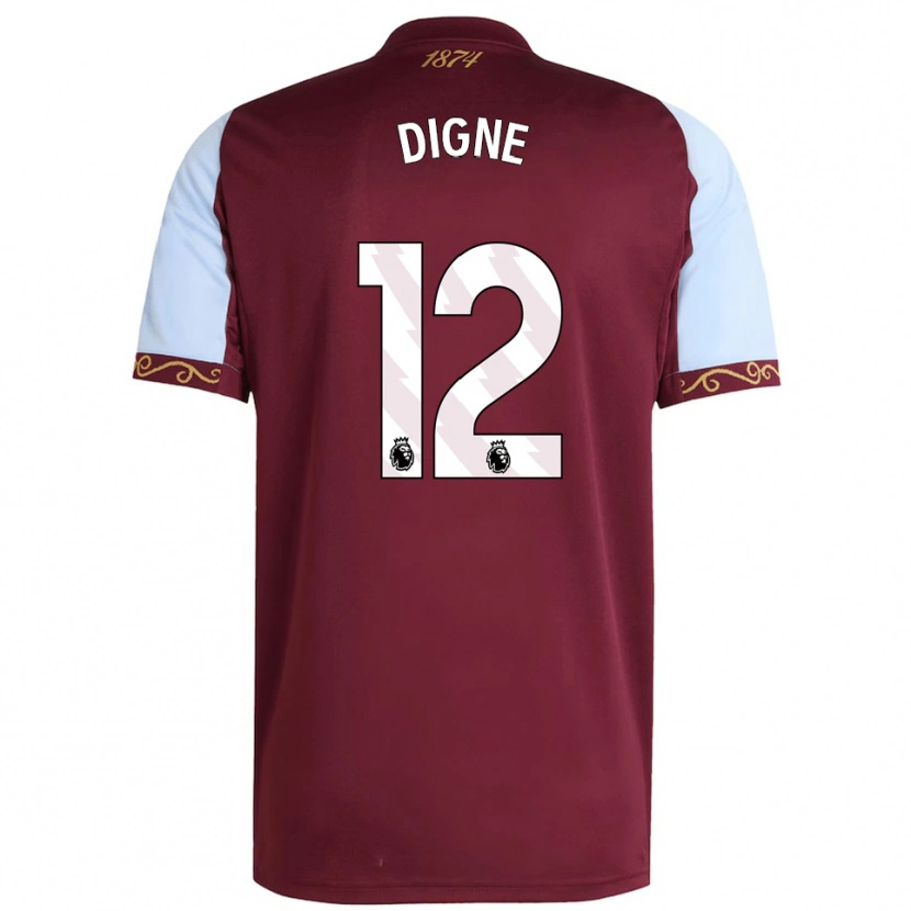 Danxen Kinder Lucas Digne #12 Burgunderrot Himmelblau Heimtrikot Trikot 2025/26 T-Shirt Österreich