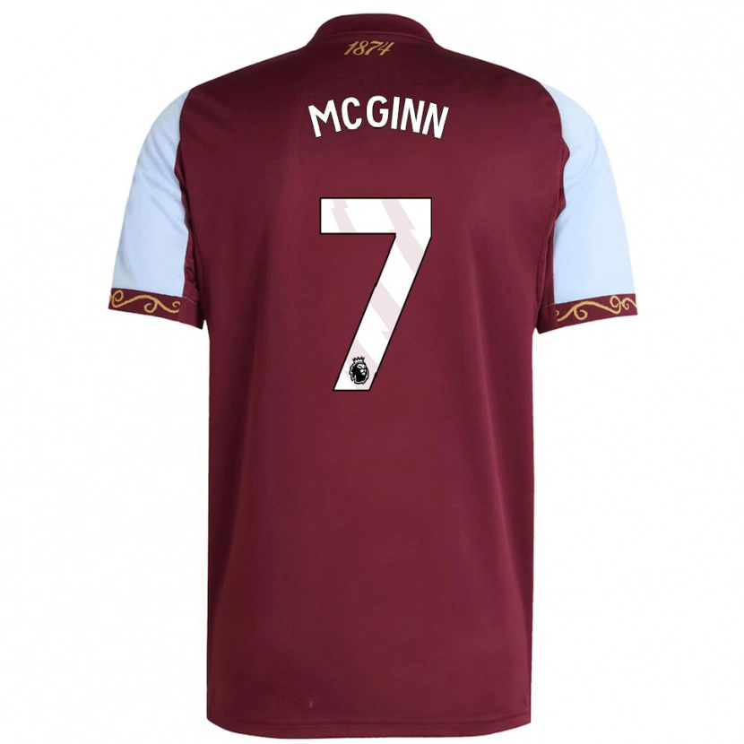 Danxen Kinder John Mcginn #7 Burgunderrot Himmelblau Heimtrikot Trikot 2025/26 T-Shirt Österreich