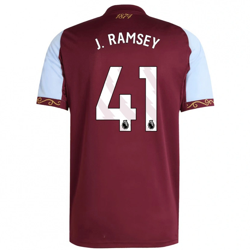 Danxen Kinder Jacob Ramsey #41 Burgunderrot Himmelblau Heimtrikot Trikot 2025/26 T-Shirt Österreich