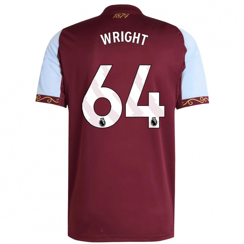 Danxen Kinder James Wright #64 Burgunderrot Himmelblau Heimtrikot Trikot 2025/26 T-Shirt Österreich