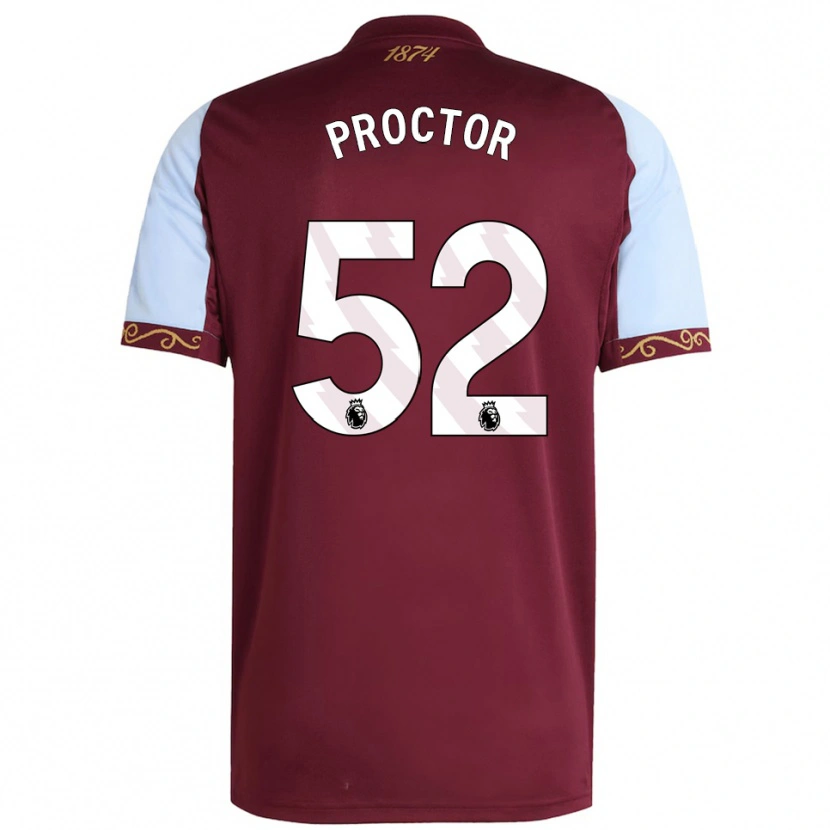 Danxen Kinder Sam Proctor #52 Burgunderrot Himmelblau Heimtrikot Trikot 2025/26 T-Shirt Österreich