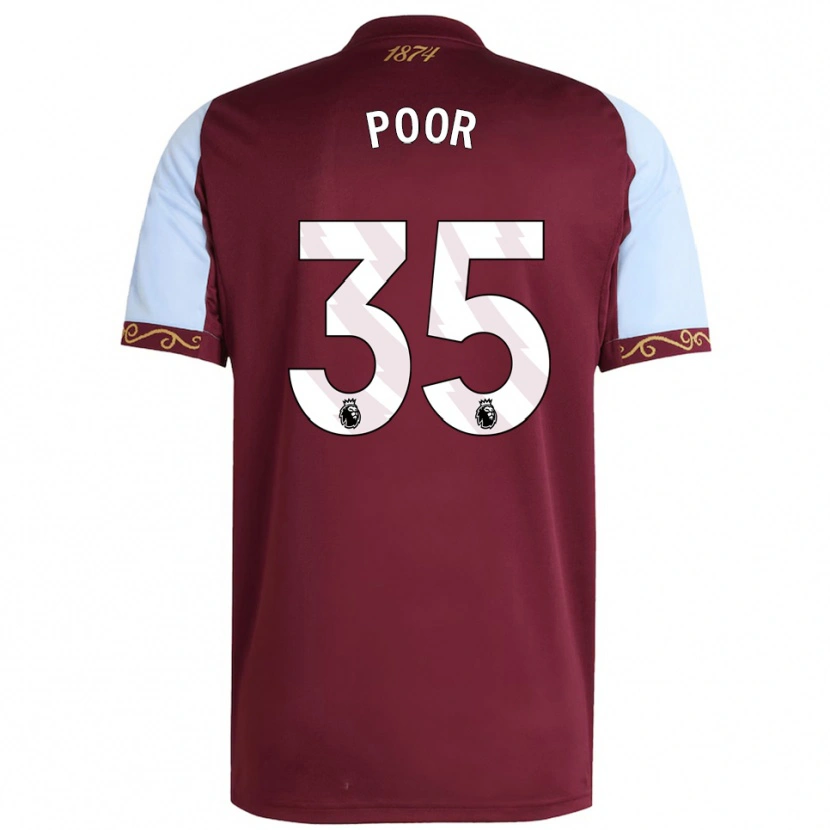 Danxen Kinder Sophia Poor #35 Burgunderrot Himmelblau Heimtrikot Trikot 2025/26 T-Shirt Österreich