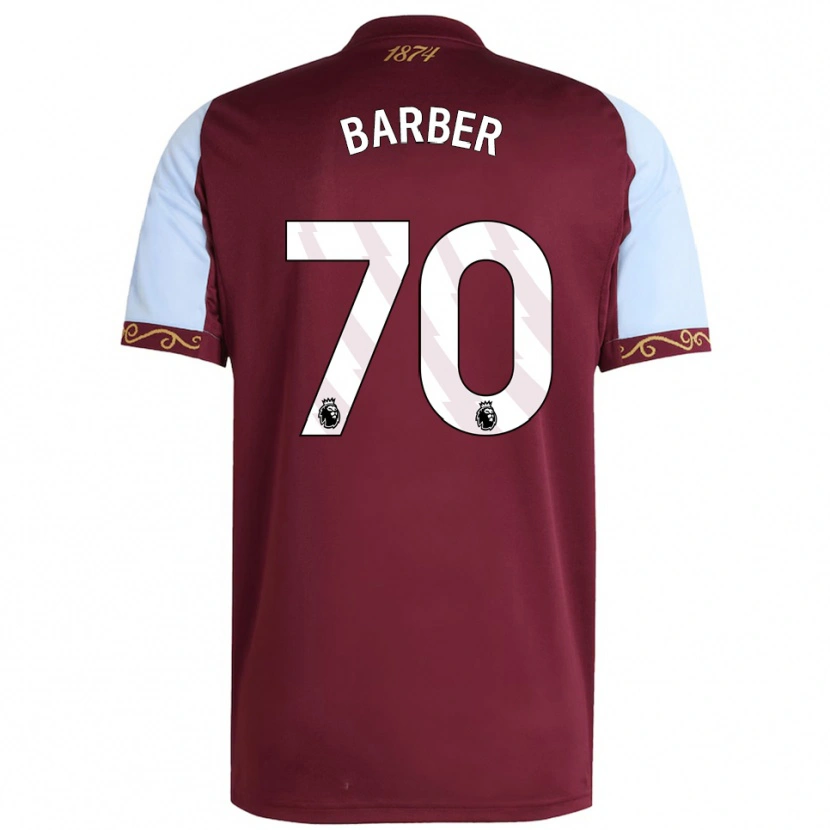 Danxen Kinder Jayden Barber #70 Burgunderrot Himmelblau Heimtrikot Trikot 2025/26 T-Shirt Österreich