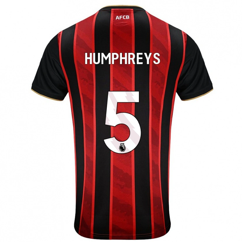 Danxen Kinder Holly Humphreys #5 Rot Schwarz Heimtrikot Trikot 2025/26 T-Shirt Österreich
