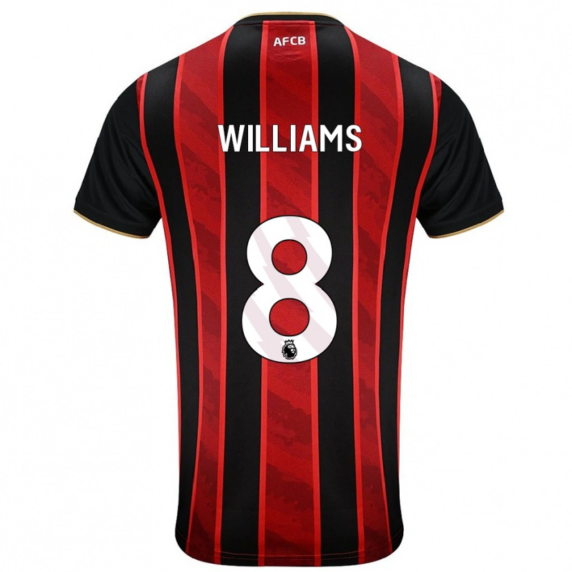 Danxen Kinder Phoebe Williams #8 Rot Schwarz Heimtrikot Trikot 2025/26 T-Shirt Österreich