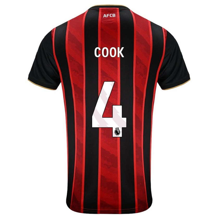 Danxen Kinder Lewis Cook #4 Rot Schwarz Heimtrikot Trikot 2025/26 T-Shirt Österreich