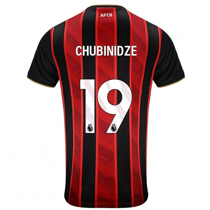 Danxen Kinder George Chubinidze #19 Rot Schwarz Heimtrikot Trikot 2025/26 T-Shirt Österreich