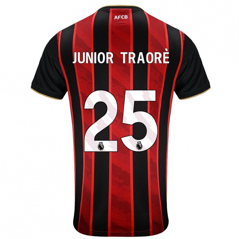 Danxen Kinder Hamed Junior Traoré #25 Rot Schwarz Heimtrikot Trikot 2025/26 T-Shirt Österreich